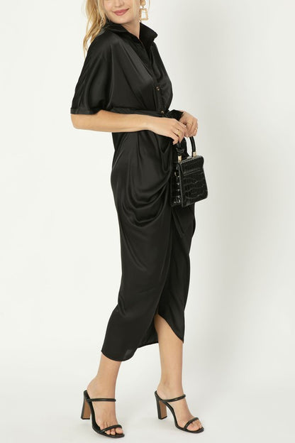 Satin wrap dress Nuvi Apparel