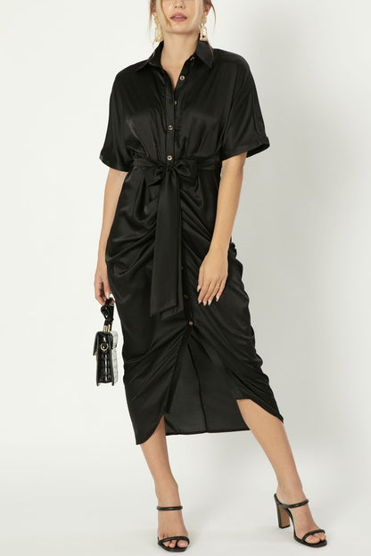 Satin wrap dress Nuvi Apparel