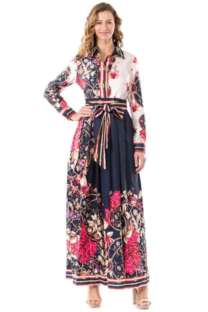 MULTI PRINT MIDI DRESS