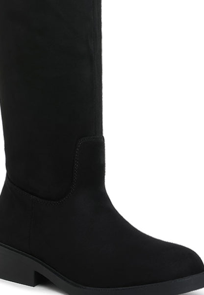 Chiru Round Toe Microfiber Calf Boots