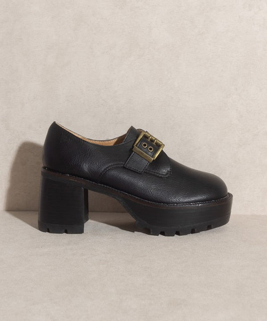 Buckled Platform Loafers