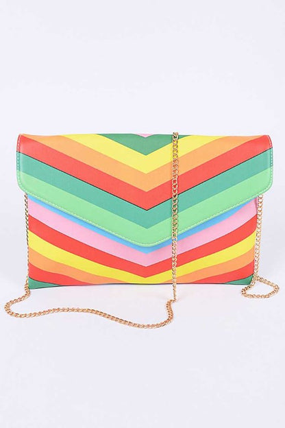 Multi Color Envelope Clutch Bag