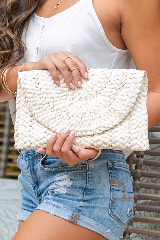 Fold Over Straw Clutch Aili's Corner