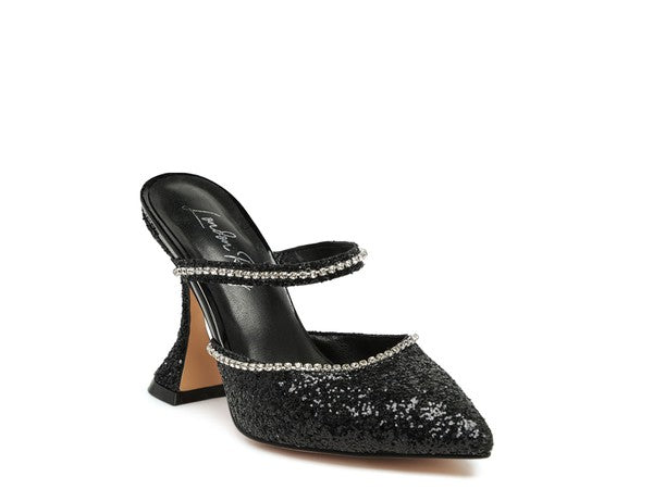 Glitter Spool Heel Sandal