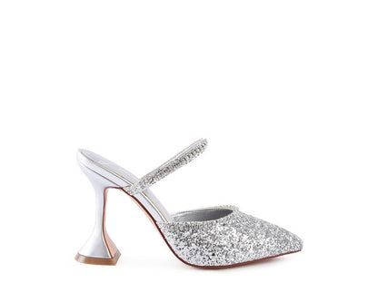 Glitter Spool Heel Sandal