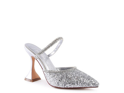 Glitter Spool Heel Sandal