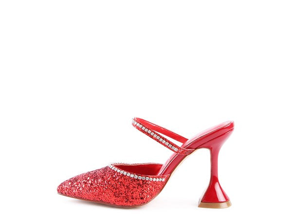 Glitter Spool Heel Sandal