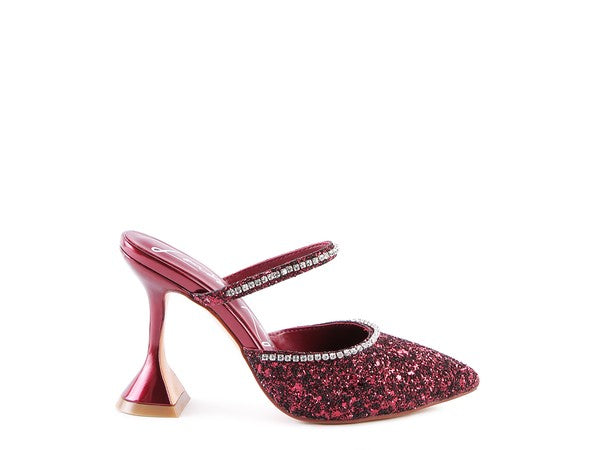 Glitter Spool Heel Sandal