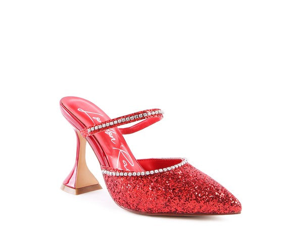 Glitter Spool Heel Sandal