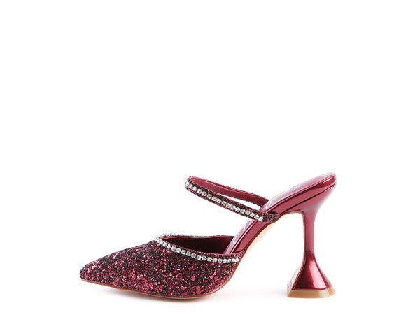 Glitter Spool Heel Sandal