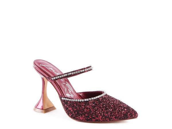 Glitter Spool Heel Sandal