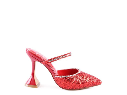 Glitter Spool Heel Sandal