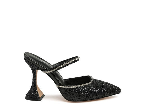 Glitter Spool Heel Sandal