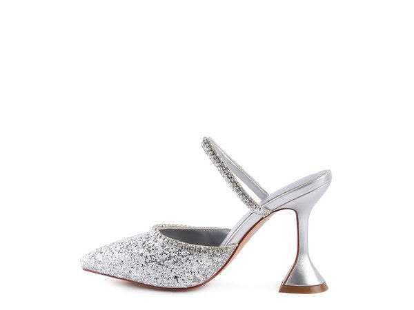 Glitter Spool Heel Sandal