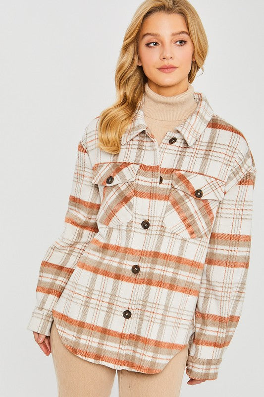 Plaid Bust Pocket Shacket