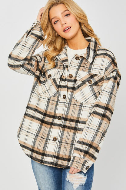 Plaid Bust Pocket Shacket