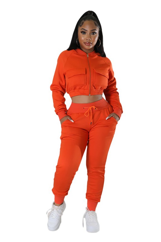 LONG SLEEVE ZIP UP JOGGER SET