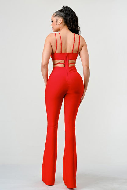 DOUBLE SPAGHETTI STRAP BODYCON JUMPSUIT