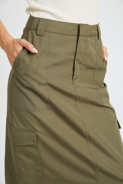 RUCHED MIDI CARGO SKIRT Emory Park