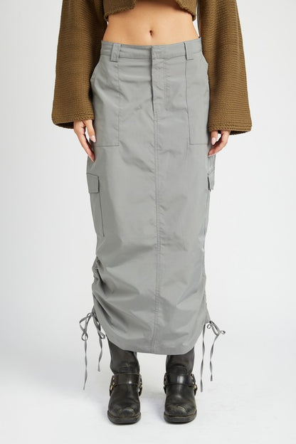 RUCHED MIDI CARGO SKIRT Emory Park