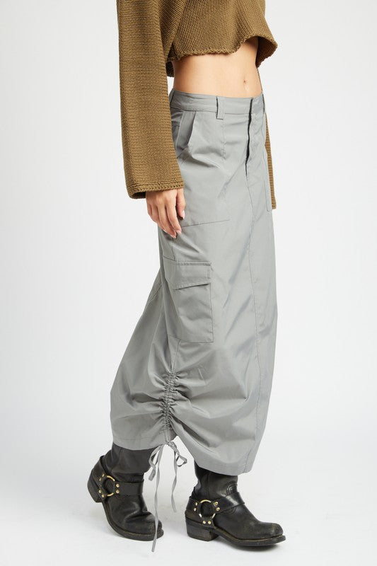 RUCHED MIDI CARGO SKIRT Emory Park