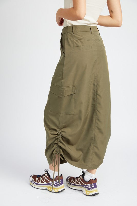 RUCHED MIDI CARGO SKIRT Emory Park