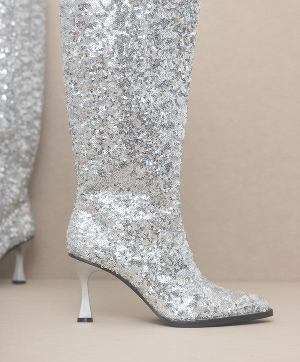 Knee High Sequin Boots