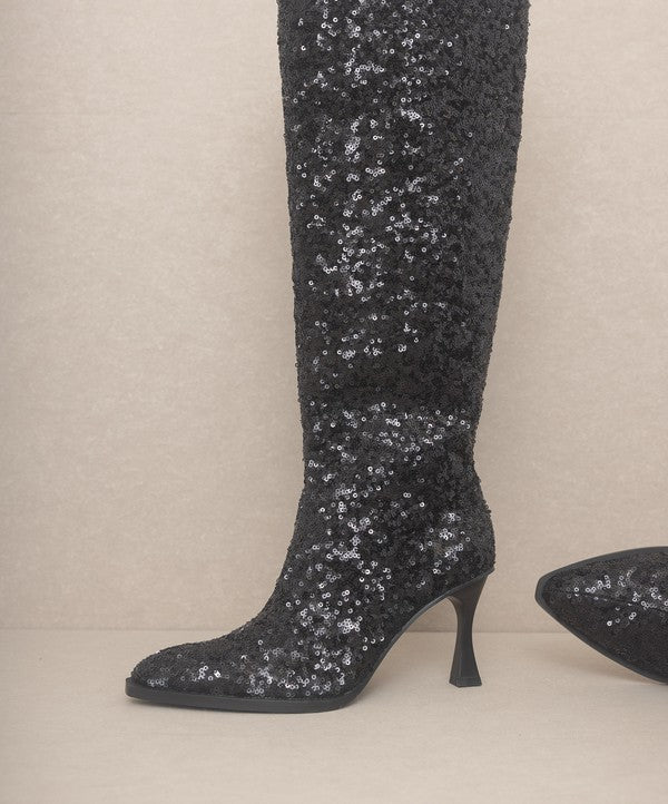 Knee High Sequin Boots