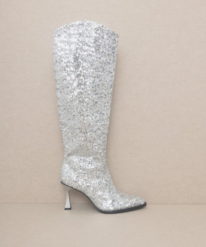 Knee High Sequin Boots