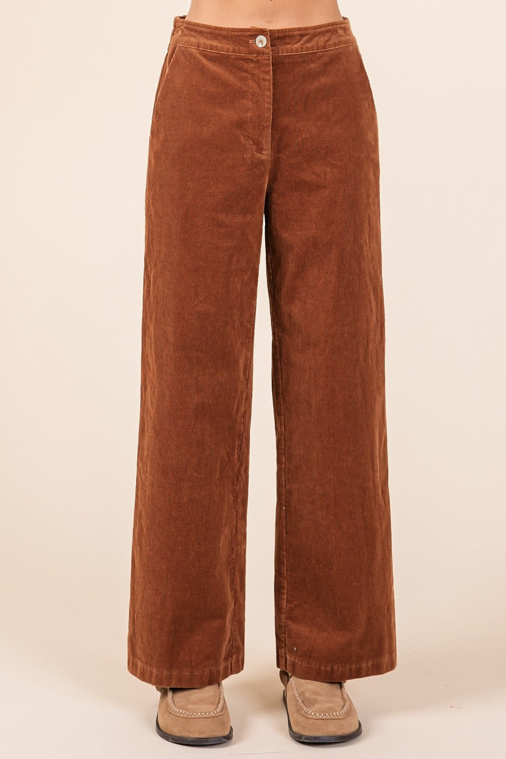 Corduroy Back Elastic Waist Pants