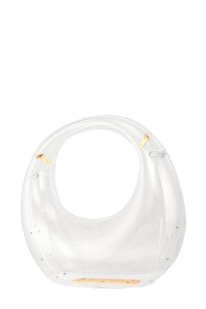 Clear Half Moon Hand Crossbody Bag