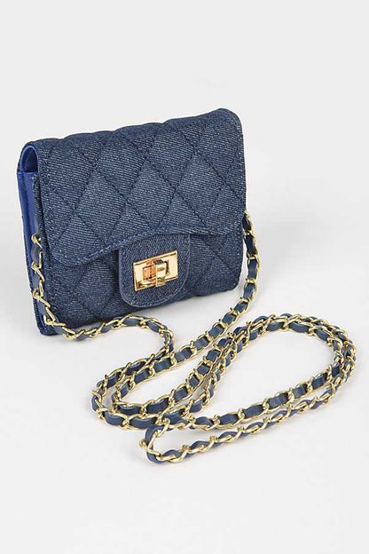 Quilted Denim Swing Wallet