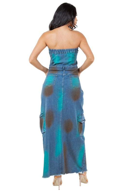 DENIM LONG MAXI DRESS