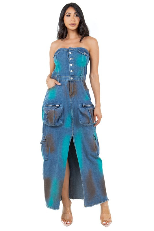 DENIM LONG MAXI DRESS