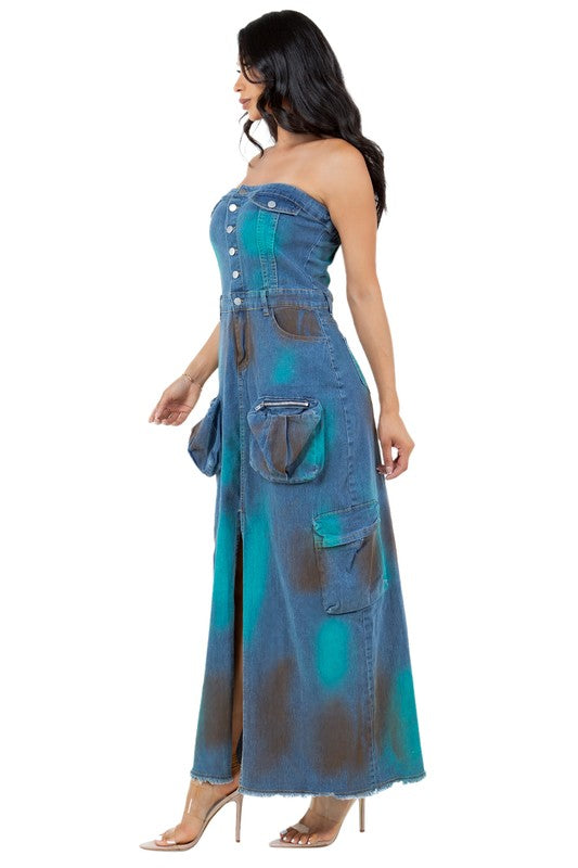 DENIM LONG MAXI DRESS