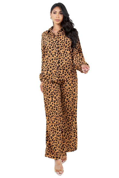 ANIMAL PRINT TWO PIECE PANTS SET