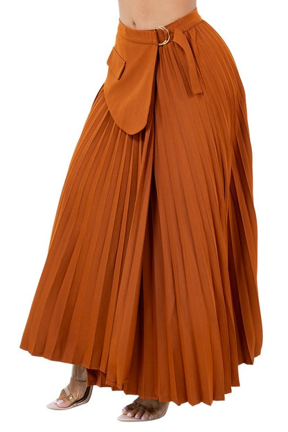 PLEATED LONG MAXI SKIRTS