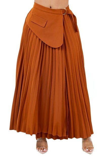 PLEATED LONG MAXI SKIRTS