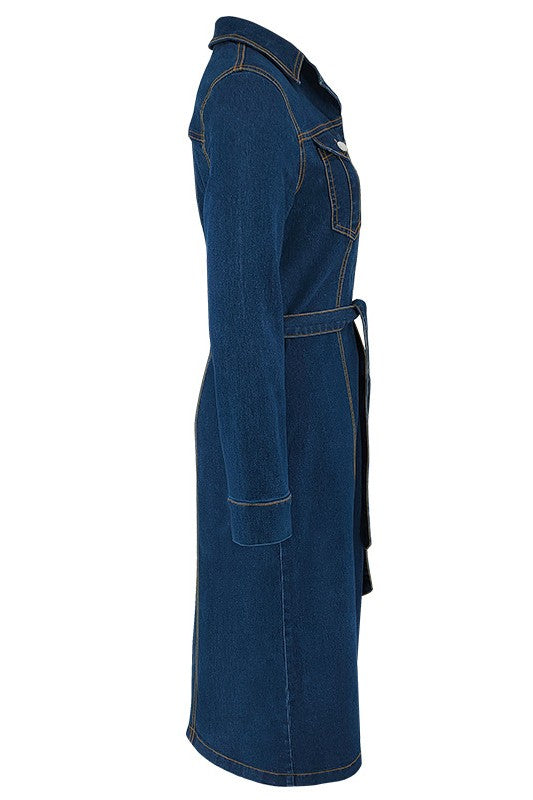 DENIM LONG MAXI DRESS