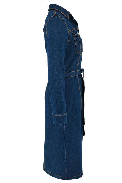 DENIM LONG MAXI DRESS