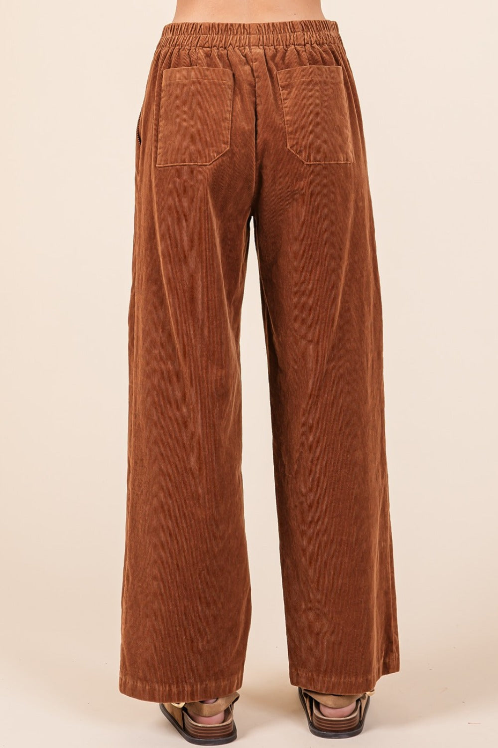 Corduroy Back Elastic Waist Pants