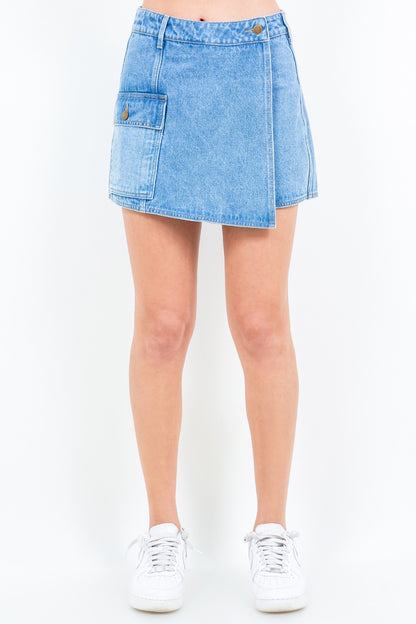 Cargo Pocket Denim Skort