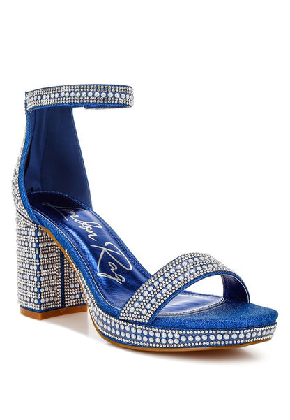 Rhinestones And Pearl Embellished Sandals