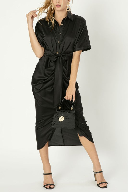 Satin wrap dress Nuvi Apparel