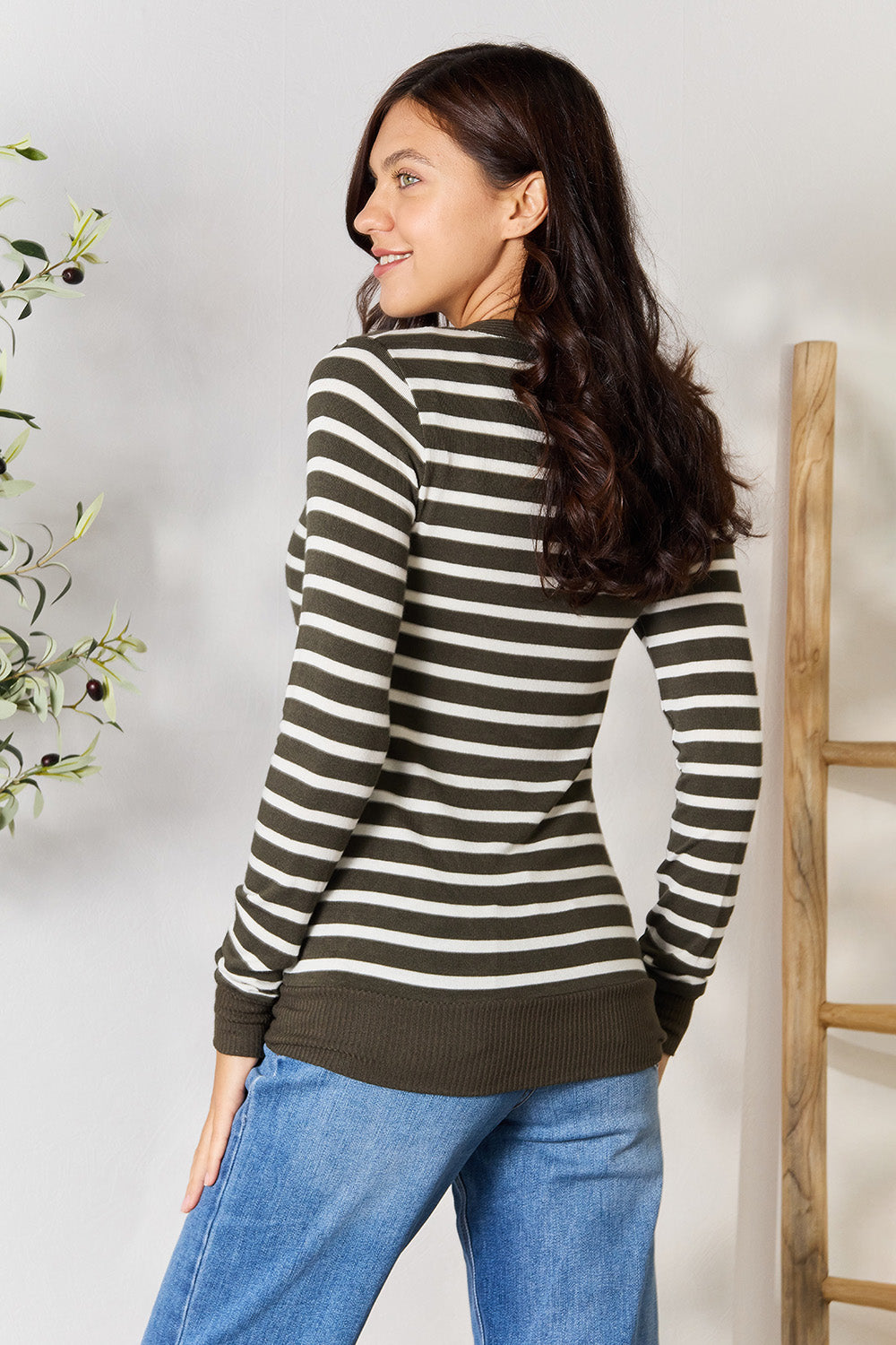 Striped Snap Down Cardigan