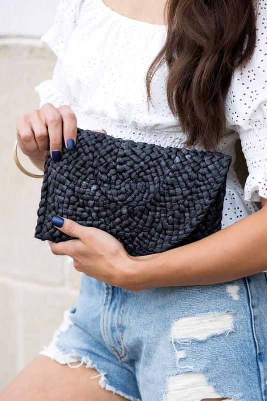 Fold Over Straw Clutch Aili's Corner