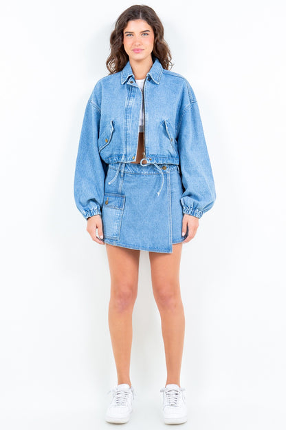 Cargo Pocket Denim Skort