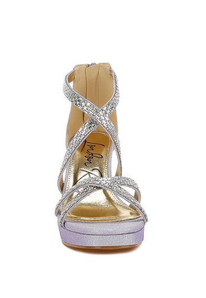 Infatuated Rhinestones Embellished Strappy Sandals