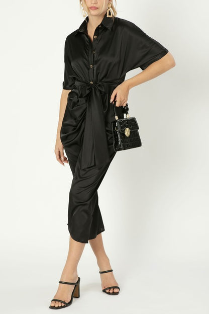 Satin wrap dress Nuvi Apparel