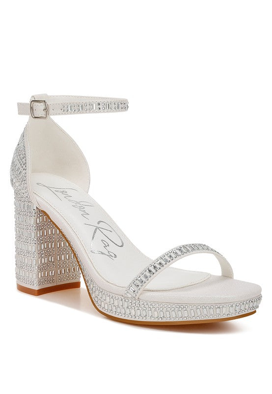 Rhinestones Embellished Block Sandals